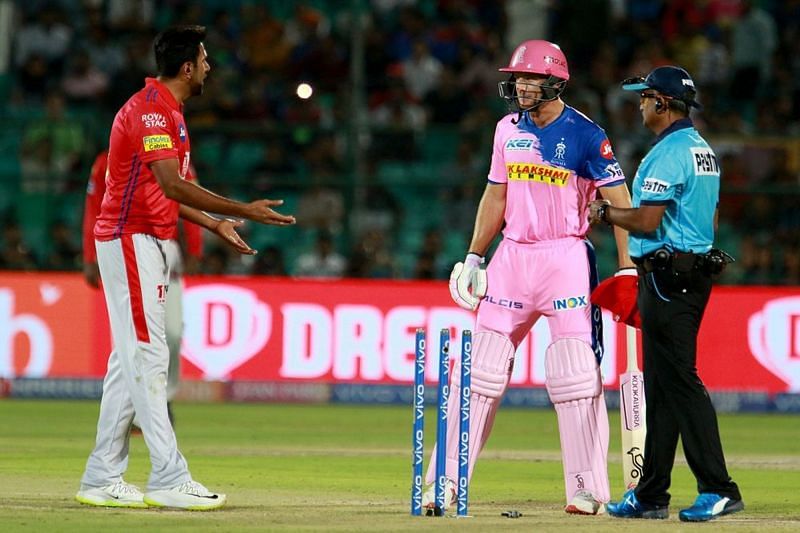 Jos Buttler and Ravi Ashwin were involved in a heated exchange out in the middle