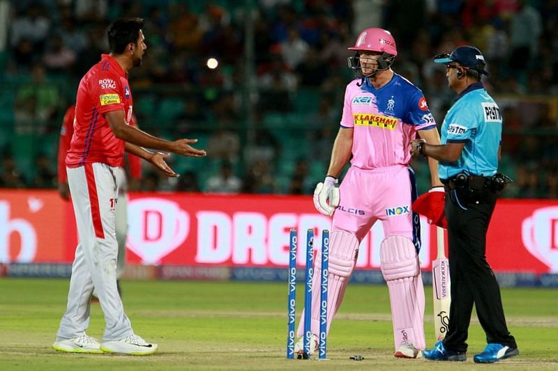 Ravichandran Ashwin and Jos Buttler during the match (credit: iplt20.com)