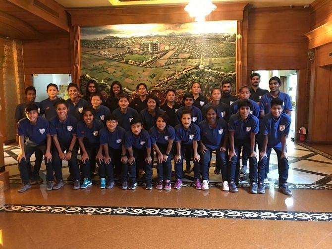 The Indian Women&#039;s Football team in Mandalay, Myanmar