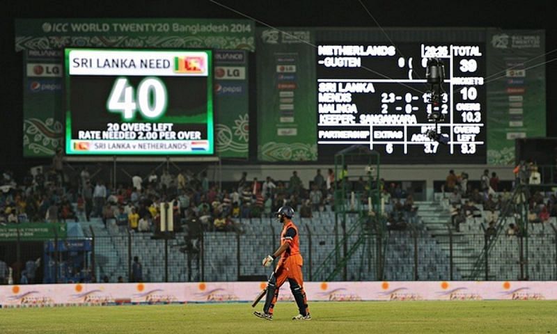 Netherland holds the record of lowest team score in t20