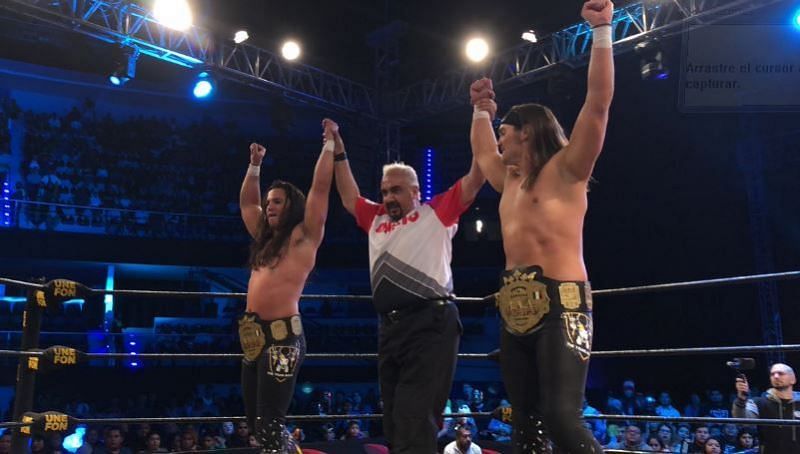 The Young Bucks are the new AAA World Tag Team Champions.