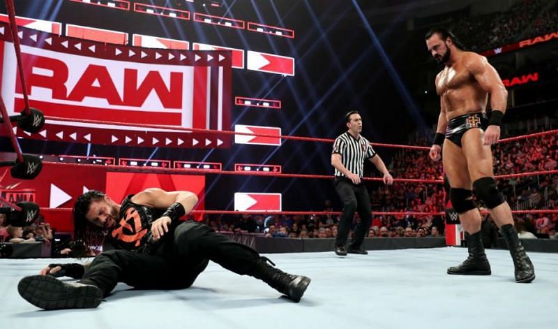 roman reigns didn&#039;t appear on this raw because of drew mcintyre