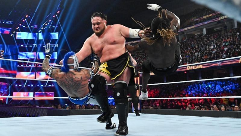 Samoa Joe retained his title against three very game opponents last night.