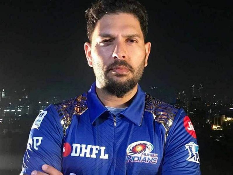 Yuvraj Singh in Mumbai Indians jersey