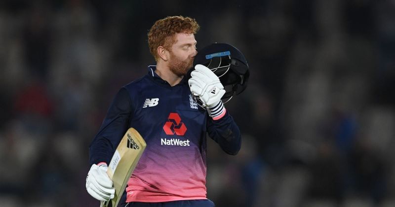 Jonny Bairstow celebrating a century for England