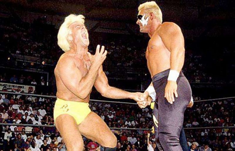 Nature Boy Ric Flair just can&#039;t match power with the well-muscled Sting.