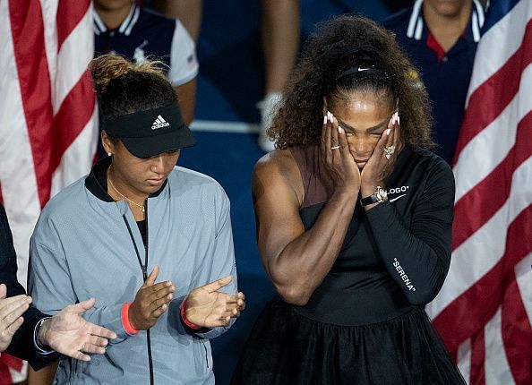 Naomi Osaka and Serena Williams after the 2018 US Open Final