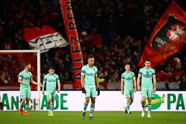 Arsenal suffered a 3-1 defeat at the hands of Rennes