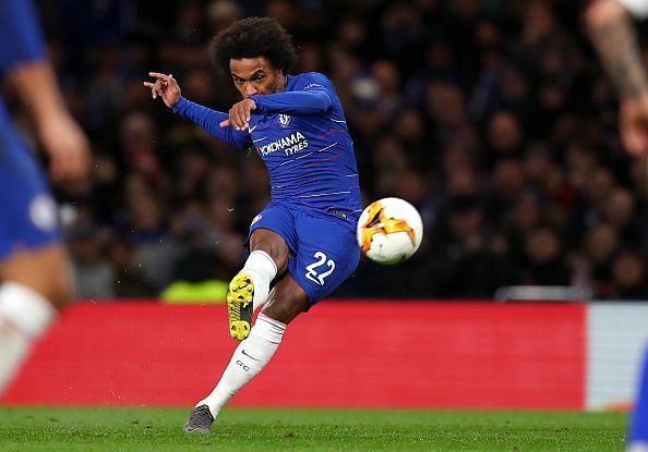 Willian&#039;s gorgeous free kick had the opposition keeper rooted to the ground