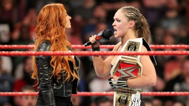 Ronda Rousey and Becky Lynch on Raw