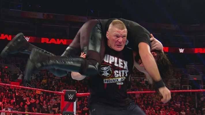 Lesnar delivered 6 F5&#039;s to Rolins last time they met!