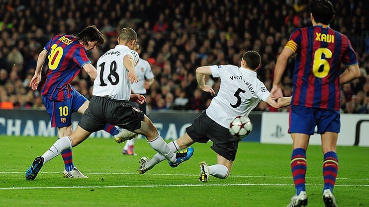 Messi scored four goals past Arsenal in the quarterfinals in 2010