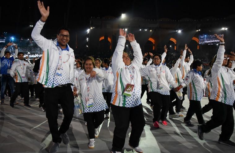 Indian contingent at the opening ceremony