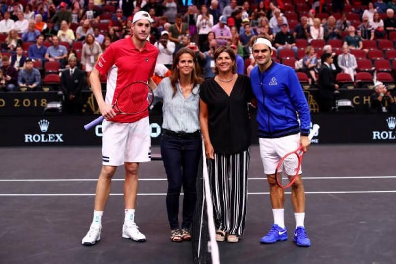 Isner and Federer - Laver Cup 2018.