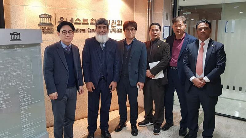 Chairman Mr. Khalil Ahmed Khan and Rapporteur Mr. Shammi Rana with Assistant Secretary-General Korean National Commission for UNESCO Mr. Kim Kwi-bae