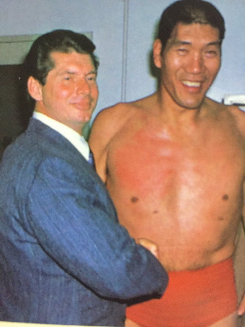 Vince McMahon and Giant Baba circa early 1980s