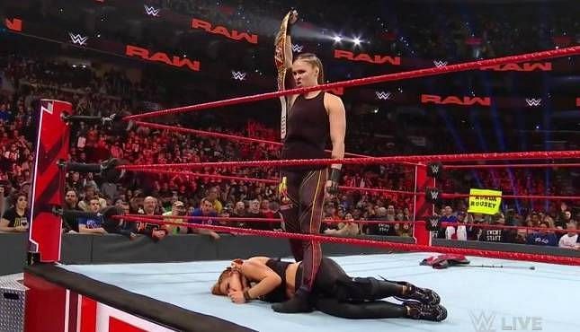 Ronda Rousey completely smashed Becky Lynch on Raw when she turned heel for the first time in her tenure as a WWE wrestler
