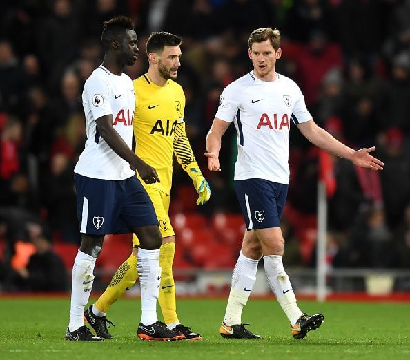 Davinson Sanchez, Hugo Lloris and Jan Vertonghen