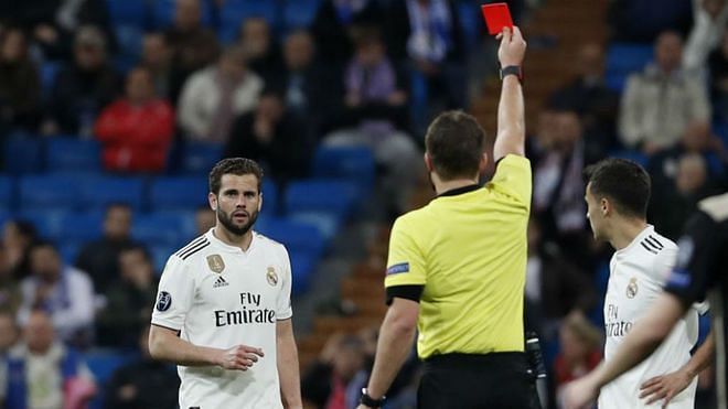 Nacho&#039;s night went from bad to worse after a late sending off for needless foul