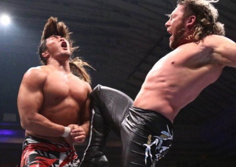 Kenny Omega hits his running knee smash...sorry, we mean the V Trigger.