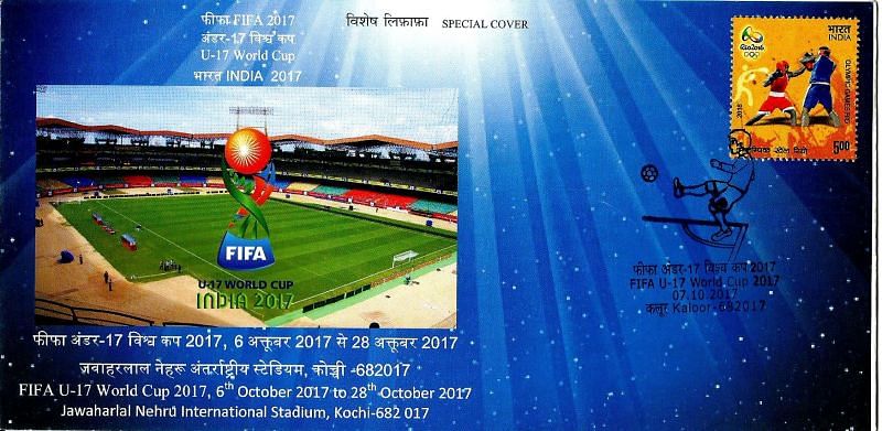SPECIAL COVER RELEASED IN KOCHI ON 2017 U-17 FIFA WORLD CUP