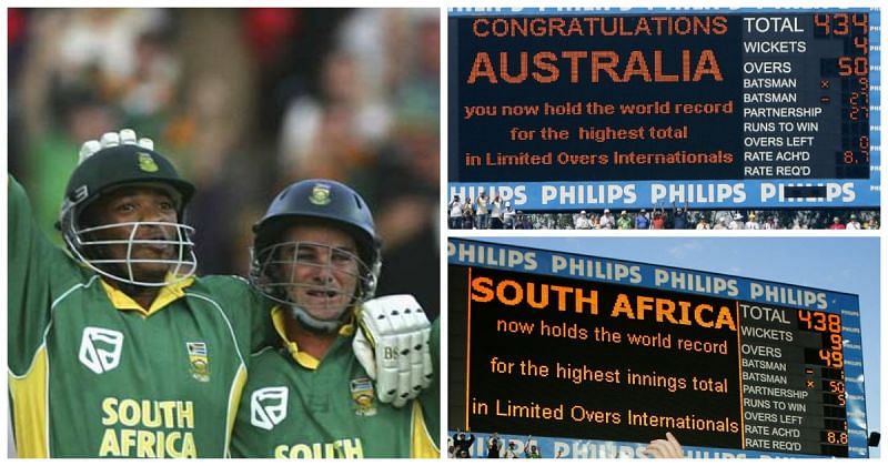 South Africa vs Australia ODI match at Johannesburg in 2006 still holds the world record of highest match aggregate