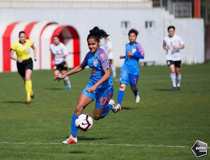 Dalima Chhibber scored a 40-yard free-kick goal for India against Nepal in the Women&#039;s SAFF Championship Final