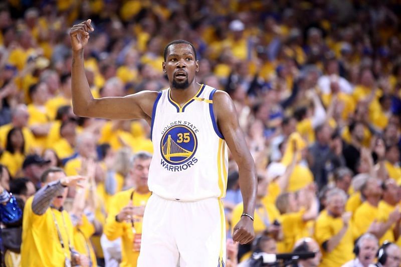 Durant after winning a match for the Warriors.
