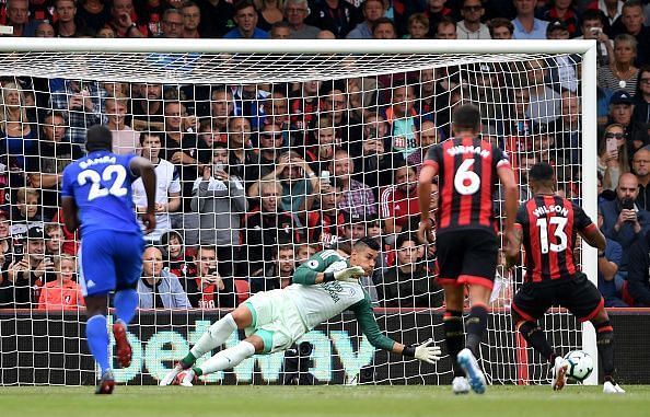 Etheridge&#039;s history-making save on his Premier League debut against AFC Bournemouth