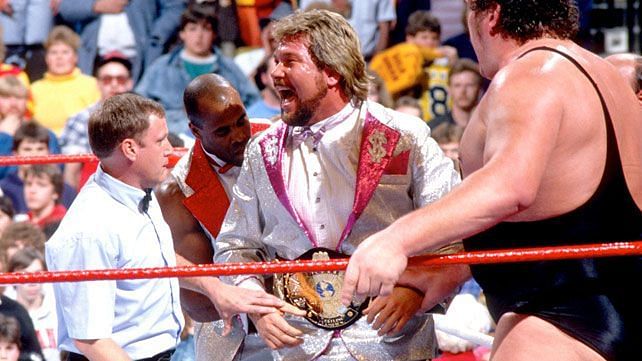 DiBiase bought the title from his partner Andre the Giant.