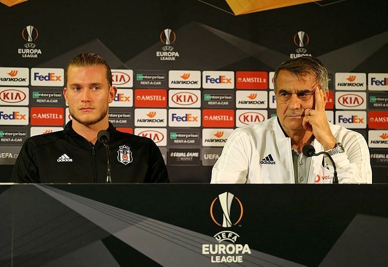 Senol Gunes with Karius in an older press conference