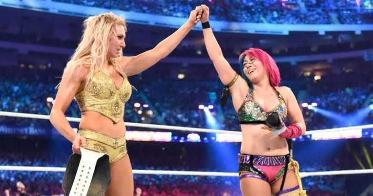 Charlotte and Asuka at WrestleMania 34