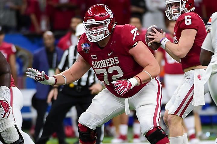 He was almost right there with his All-American teammate Orlando Brown in 2017, allowing just 12 QB pressures, and played even better overall last season