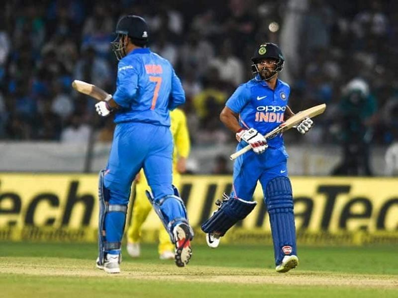 MS Dhoni and Kedar Jadhav takes India to a six-wicket win in the first ODI at Hyderabad