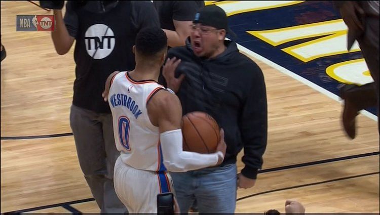A Denver fan approached Westbrook after a buzzer beater (Picture Credit - Business Insider)