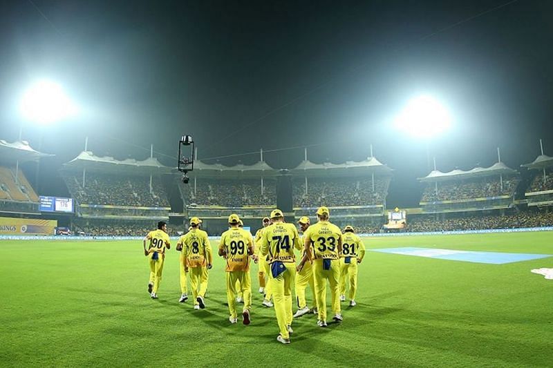 The Chennai Superkings at the M. A. Chidambaram Stadium (Picture courtesy BCCI/iplt20.com)