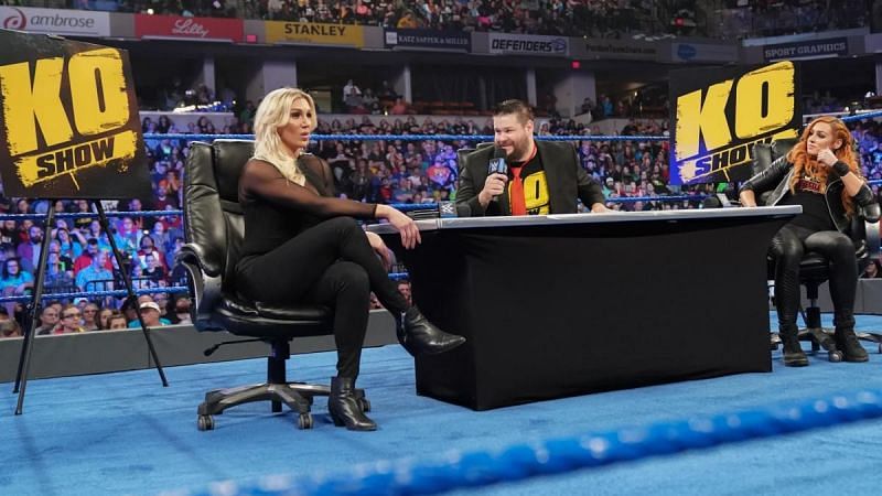 Charlotte Flair and Becky Lynch on a previous edition of the Kevin Owens Show
