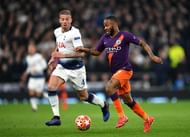 Alderweireld in pursuit of City's best attacker on the evening, Raheem Sterling