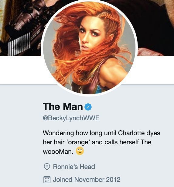 Becky Lynch&#039;s profile page pokes fun at her rival Charlotte.