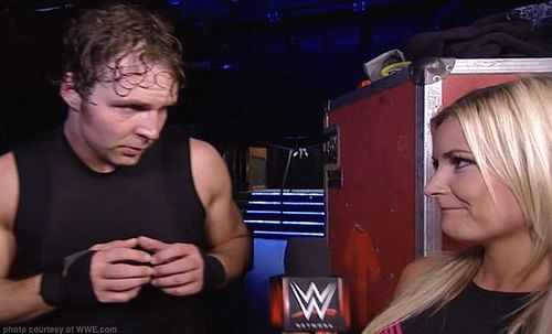 Young interviewing Ambrose backstage