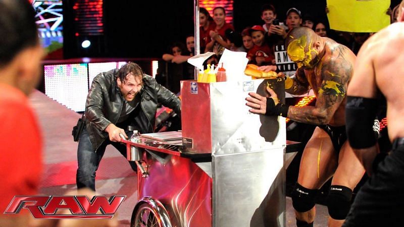 In 2014, Ambrose busted out his concessions skills attacking the Authority.