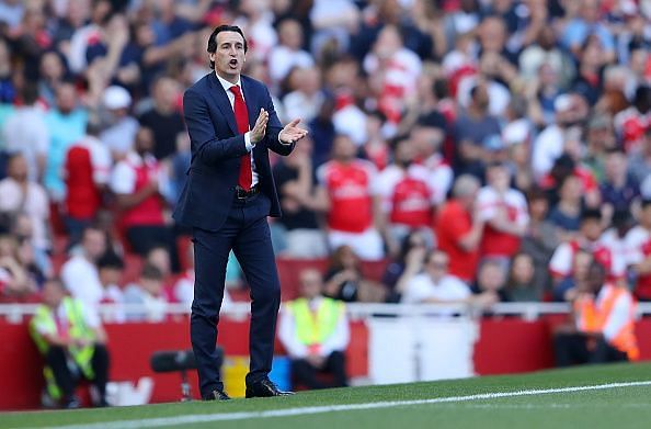 Unai Emery, during Arsenal&#039;s 3-2 loss to Crystal Palace.