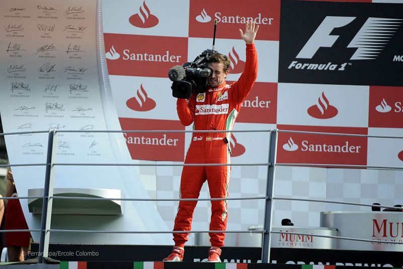 The much loved Alonso with his famous Tifosi cam in Monza