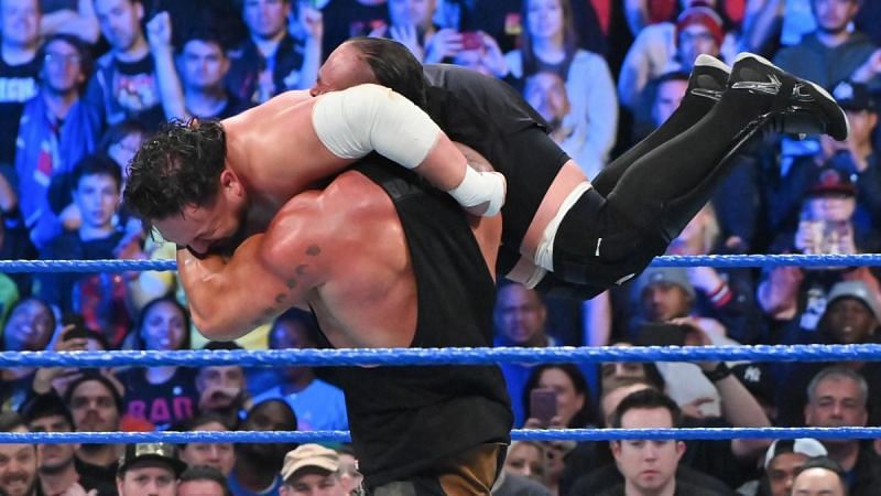 Braun Strowman and Samoa Joe brawled on SmackDown Live