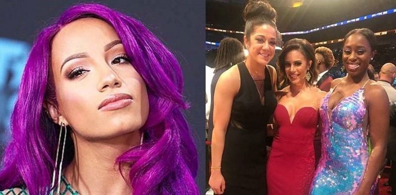 Sasha Banks (far left) and Naomi (far right) are both regarded as top-tier WWE Superstars