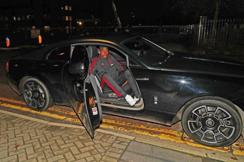 Paul Pogba pictured in his Rolls Royce near to the time of the incident