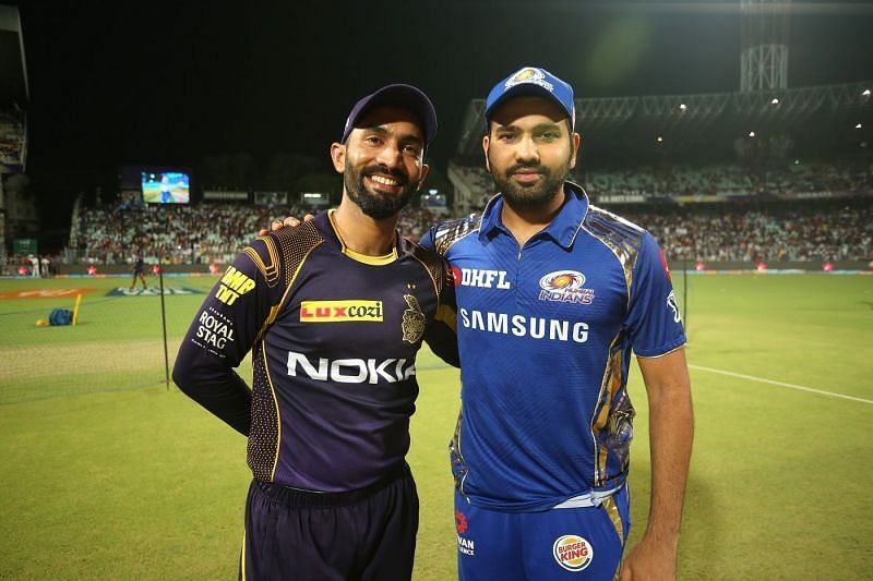 Dinesh Karthik and Rohit Sharma (Image Courtesy: BCCI/iplt20.com)