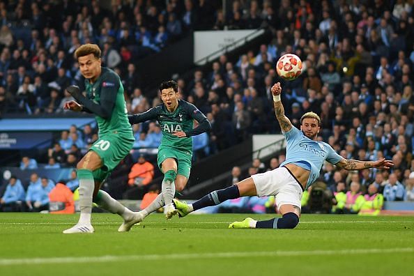 Son, just like Sterling, netted a first-half brace - including this fantastic strike to gift Spurs the lead again