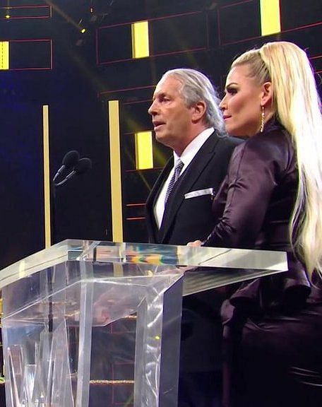 Bret Hart and Niece Natalya at the 2019 WWE Hall of Fame Ceremony