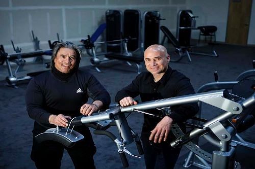 Agassi with his personal fitness coach and Guru,Gil reyes